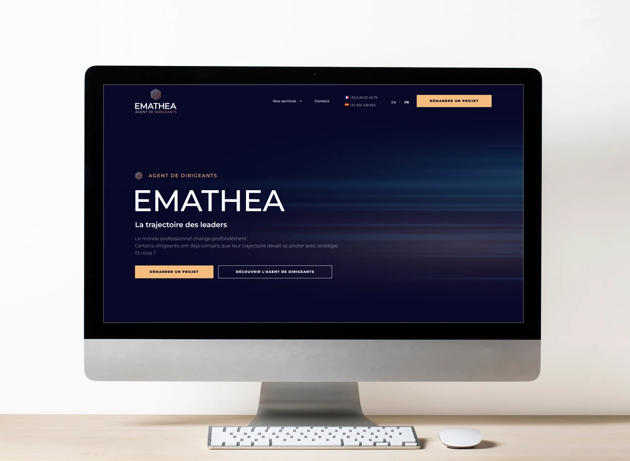 Site internet Emathea présenté sur un écran