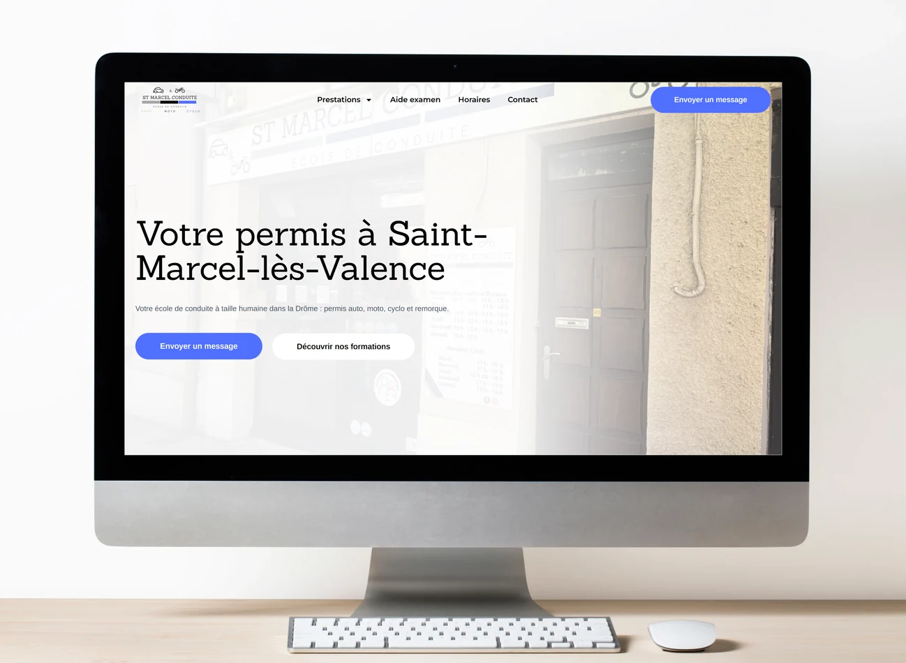 Site internet Stmarcel Conduite présenté sur un écran